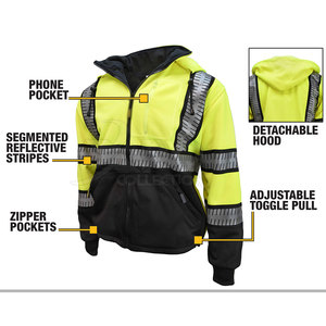 Reflective Hi Vis Hoodie Ropa de construcción Ropa DE TRABAJO Alta visibilidad Hi Vis Hoodie para hombres - Product Image 2