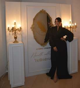 Noir élégant marocain Caftan pour femme arabe filles - Product Image 3