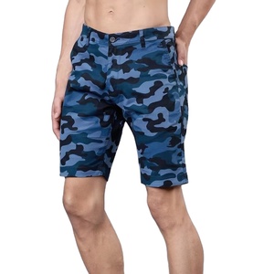 Pantalones Cortos para Hombre con Estampado Gráfico Azul, Estilo Urbano, Ecológicos, Antiarrugas, de Secado Rápido y Transpirables, 100% Algodón Oxford, Cintura Media - Product Image 1