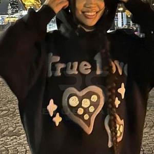 Personnalisez votre propre design de sweat-shirts à impression en relief, taille plus, sweat-shirts à impression en relief les plus vendus - Product Image 6