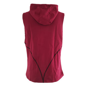 Débardeur de sport à capuche personnalisé en coton pour homme, sans manches, uni, pour la musculation, avec poche - Product Image 2