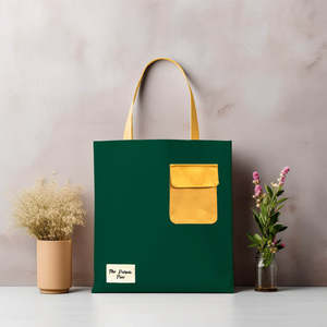 Green Pocket Cotton Canvas Tote <b>Bag</b> Eco-Friendly Recyclable Beach <b>Bag</b> <b>Long</b> Usable Elegant Tote <b>Bag</b> For Shopping Market Carry <b>Bag</b> - Product Image 3