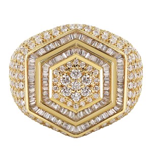 Herren Luxus Trendy Hip Hop Ring Voll diamant Abgerundetes Alphabet 10K 14K 18K Gold Lab Grown Ice VVS Moissan ite Hochzeiten IGI - Product Image 1