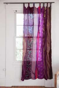 Wholesale Customizable Vintage Sari Patchwork Silk <b>Curtains</b> | Bohemian Handmade Eco-Friendly French Window Drapes Full <b>Light</b> - Product Image 5