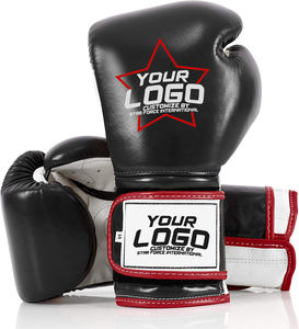 Venta al por mayor de guantes de boxeo con logotipo personalizado MMA para soporte de muñeca con velcro, velcro, material de cuero impermeable para entrenamiento Sanda - Product Image 1