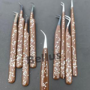 Pince à épiler d'extension de cils en acier inoxydable de haute qualité à 45 et 90 degrés Outils à cils à pointe pointue - Product Image 2