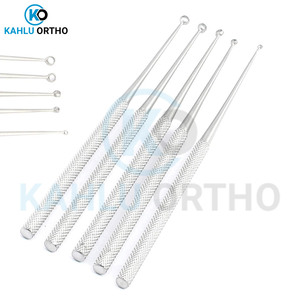 Juego de 5 Uds de curetas de oreja de acero inoxidable Impresión de logotipo personalizado tarifa al por mayor curetas de oreja instrumentos ENT de KAHLU ORTHOPEDIC - Product Image 2
