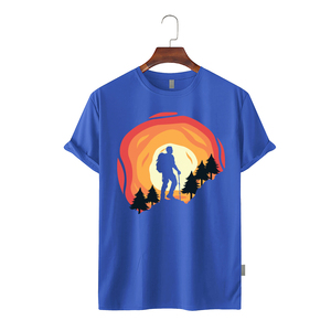 T-shirt décontracté pour homme grande taille, été 2026, léger, tricoté, 100 % coton, respirant, écologique, séchage rapide, col rond, manches courtes, devant uni - Product Image 5