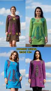 Nouvelle Robe Mini Bohème Tendance Écologique en Maille à Motifs Floraux Multicolores Respirante Lavable Taille Naturelle pour l'Été - Product Image 4