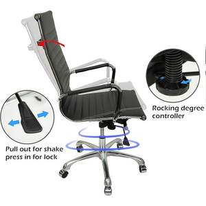 Set di 10 Sedie Direzionali da Conferenza con Schienale Alto, Design Contemporaneo, in Metallo Cromato e Pelle PU, Seduta Girevole Regolabile - Product Image 2