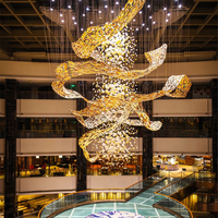 Lustre boule de poisson luxe personnalisé hauts plafonds éclairage décoratif d'intérieur hôtels villas centre commercial plafonnier suspendu