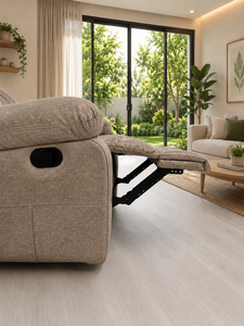 Fauteuil inclinable moderne en tissu RC taupe, fauteuil de détente individuel, siège rembourré pour salon, appartement, villa, bureau - Product Image 3