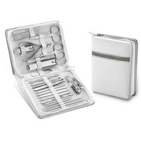 Kit de manucure de 12 pièces en acier inoxydable noir, coupe-ongles, coupe-oreilles, outil de toilettage