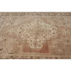 Turkish 6.7x10.3 ft Rug, Large Vintage Rug, <b>Brown</b> Gray Abstract <b>Wool</b> Rug - Product Image 4