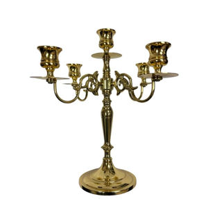 Vintage Metal <b>Brass</b> 5 Arm Candelabra Candle Holder Home Tabletop Decorative Candle Holder for Hot Selling <b>Candlestick</b> - Product Image 1