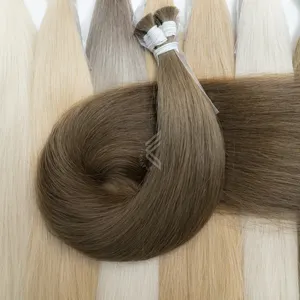 Natural Dyed Ash Brown Medium Virgin Hair Bulk Cuticle Align Hair Wholesaler From Vietnam