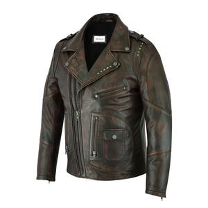 Alta demanda Fivestar Denim Sheep Leather Vintage D Pocket Road Master Plus Size Chaqueta para hombre Bordado Skull Design Elegante - Product Image 2