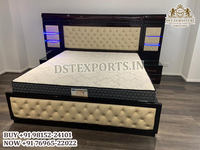 Ensemble de meubles de chambre à coucher de luxe, style antique, pour lit Queen, moderne, en teck, sculpté à la main, durable, personnalisable, capitonné, contemporain