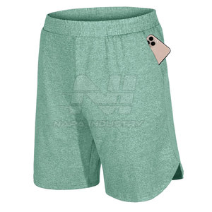 Shorts de sport décontractés pour hommes, coupe ample, taille élastique, 100% coton, personnalisables, grandes tailles, vente en gros en ligne - Product Image 1