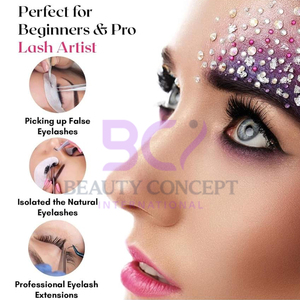 Pince à épiler en acier inoxydable à 45 degrés rose incurvé de qualité supérieure OEM pour extension de cils pointe pointue - Product Image 3