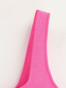 Débardeur court personnalisé femmes dames décontracté côtelé débardeur respirant tricoté vêtements été court 2025 - Product Image 4