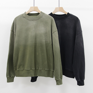 Sudadera de cuello redondo Sunfade de alta calidad, ropa de calle personalizada Unisex, sudaderas con capucha lavadas con ácido a la moda - Product Image 1