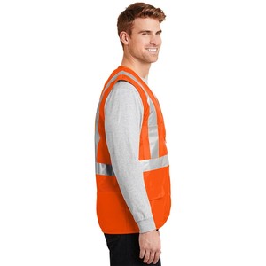 Gilet de sécurité haute visibilité jaune fluorescent avec bandes réfléchissantes vêtements de travail construction sécurité routière protection industrielle - Product Image 4