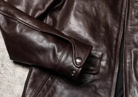 Manteau en cuir de vache unisexe, style tactique à double boutonnage, coupe-vent d'hiver en toile