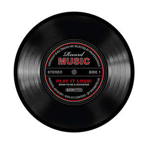 <b>Black</b> Record Music Mousepad with Wrist Rest Custom Size Square <b>Desk</b> Mat Heated Style for <b>Computer</b> or <b>Desk</b> in Stock - Product Image 1