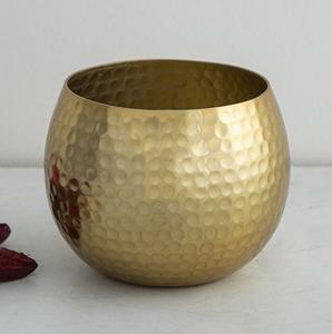 Pot de bougie en métal martelé antique en cuivre pour la maison fêtes de noël décoration d'éclairage de table pot de bougie rond - Product Image 3