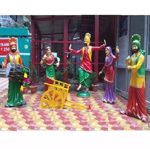 ปัญจาบธีม FRP รูปปั้นที่ทำให้การทำงานของคุณจัดงานแต่งงานที่น่าจดจำปัญจาบ Bhangra รูปปั้นปัญจาบไฟเบอร์เลดี้ผลิตรูปปั้น - Product Image 1