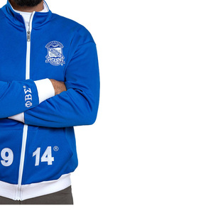 Veste de survêtement unisexe coupe athlétique pour hommes femmes vêtements grecs vintage 100% polyester rose vert haut brodé sur mesure - Product Image 3