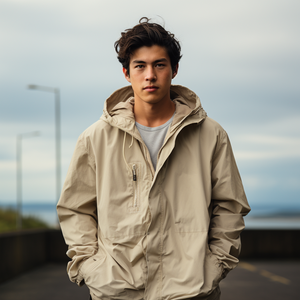 Nouveauté Logo personnalisé Poches résistant à la pluie Tissu recyclé coupe-vent imperméable Vestes de randonnée pour hommes pour l'hiver - Product Image 1