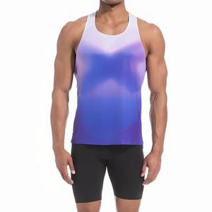Débardeur de sport pour homme, respirant, à capuche, en polyester/coton, à séchage rapide, compression, tricoté par sublimation - Product Image 4