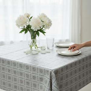 Heavy Duty <b>Vinyl</b> <b>Table</b> <b>Cover</b> PVC Material Floral Woven Technics Waterproof Oilproof Eco-Friendly Washable for Commercial Home - Product Image 1
