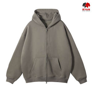 Sweat à capuche pour homme Ryan Pro Gear avec fermeture éclair et logo personnalisé sur le devant, tissu en molleton 100% coton, respirant, décontracté, pour l'hiver - Product Image 4