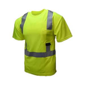 Camisa DE SEGURIDAD reflectante fluorescente de alta visibilidad Ropa de trabajo de construcción de poliéster de manga corta de secado rápido Camisetas de alta visibilidad - Product Image 1
