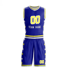 Ensemble de maillots et shorts de basket-ball personnalisés respirants, 100% polyester, évacuation de l'humidité, couleurs et tailles personnalisées pour les équipes masculines - Product Image 6