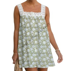 Tunique Kurti en coton imprimé à la main / Vêtements ethniques / Vêtements d'Inde et du Pakistan  Tunique respirante en tissu ethnique Haut en dentelle pour filles - Product Image 4