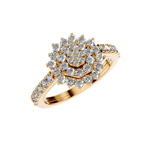Bague de fiançailles à double halo en or massif 14 carats au design floral élégant IGI bijoux personnalisés en diamant cultivé en laboratoire pour femmes 2025 mariages - Product Image 6