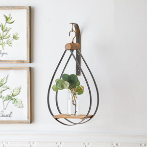 Florero montado en la pared Soporte para plantas colgantes para plantas de interior con base de madera Floreros Diseño único hecho a mano de La India - Product Image 4