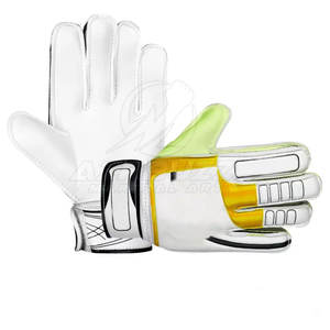 Guantes de portero OEM personalizables de alta calidad para adultos hechos en Pakistán con su propio logotipo con cuero de calidad - Product Image 3