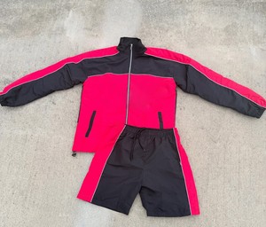 Conjunto de 2 Piezas de Chaqueta Cortavientos Moderna y Elegante para Hombre con Chaqueta de Cuello Alto y Pantalones Cortos con Cordón para Viajes y Actividades Deportivas - Product Image 4