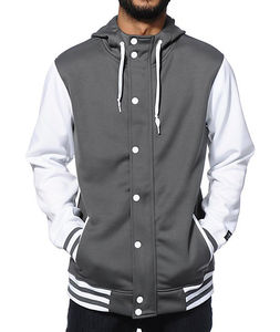 Veste à capuche en molleton de coton à col montant pour homme 2026, veste de sport de basketball, broderie pour l'hiver, fabriquée au Pakistan - Product Image 1