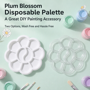 <span class=keywords><strong>Palette</strong></span> de <span class=keywords><strong>peinture</strong></span> jetable en plastique en forme de fleur de 11,5 cm, 8 godets à <span class=keywords><strong>peinture</strong></span>, 2 zones de mélange, blanc transparent, pour aquarelle, acrylique, gouache, art - Product Image 5