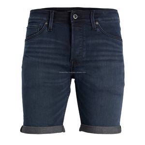 Short en jean délavé vintage pour homme, style streetwear tendance, coupe ample, pour les saisons automne/hiver, streetwear hip-hop - Product Image 1