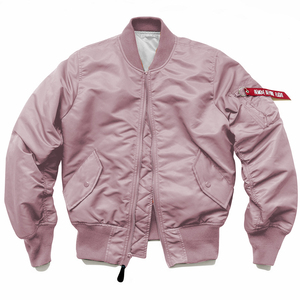 Blouson aviateur imprimé Letterman en coton rose pour homme Veste universitaire à livraison rapide pour homme - Product Image 1