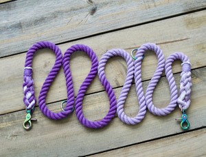 Purple-<b>Light</b> Purple <b>Rope</b> HandsFree Dog Leash: Multi-Use <b>Rope</b> Dog Leash, Over the Should Leash, Waist Leash, Training, Dog Lead - Product Image 2