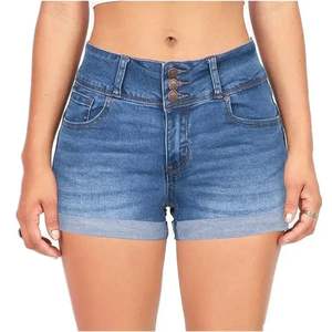 Women's New Summer Sporty Waistband <b>Shorts</b> <b>Elastic</b>-Closure <b>Denim</b> Stretch Fabric Hot Spicy Trendy Casual Versatile Street <b>Shorts</b> - Product Image 5