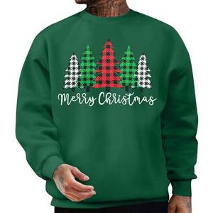 เสื้อสเวตเชิ้ตคอตตอนผสมสำหรับผู้ชายคอกลมลายพื้นขนาดพิเศษสินค้าขายดี - Product Image 3